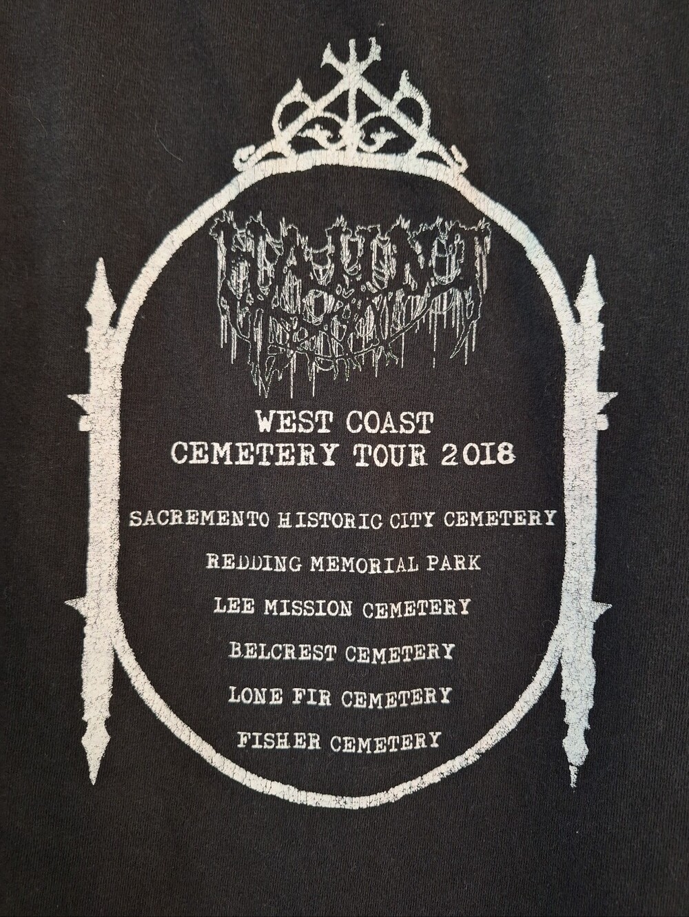 Authentic Death Metal Black Metal Band Shirt - HAUNT - CEMETERY TOUR 2018 - M/L